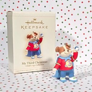Hallmark Keepsake My Third Christmas Child's Age Collection Dog Ornament 2006